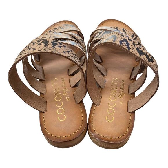 COCONUTS by MATISSE Ladylike Taupe Snake Wedge Sandals NEW 7 - Picture 4 of 5